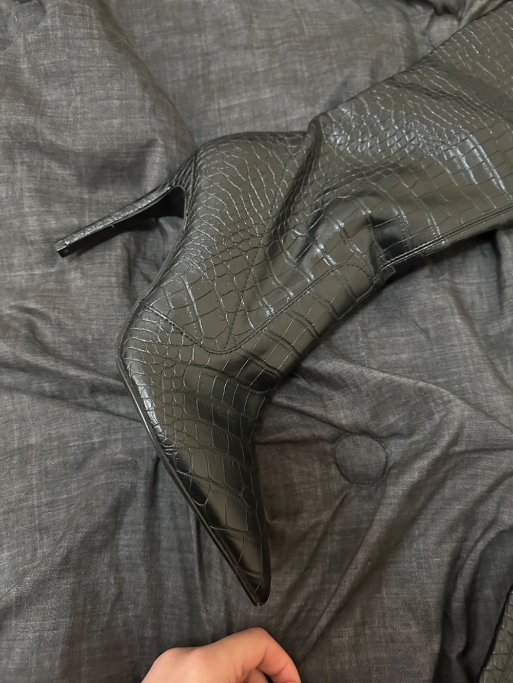 Guess Baiwa Croc Over-the-Knee Boots - Picture 6 of 8
